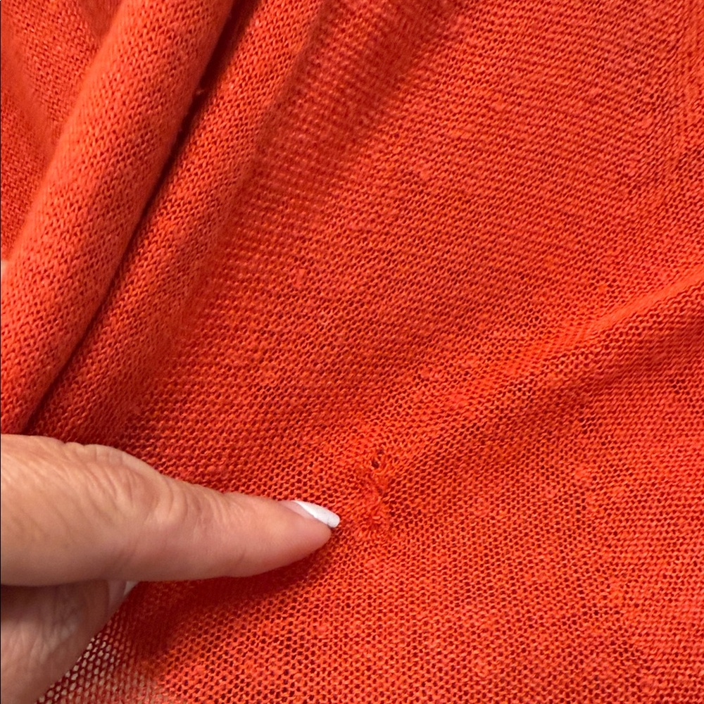 Anthropologie angel of the north linen blend Vibrant Orange Cardigan XL - Picture 10 of 11